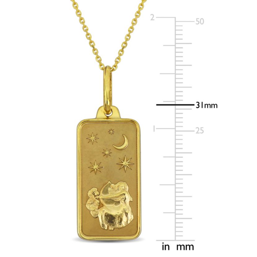 Sagittarius Horoscope Necklace with Chain in 10K Yellow Gold