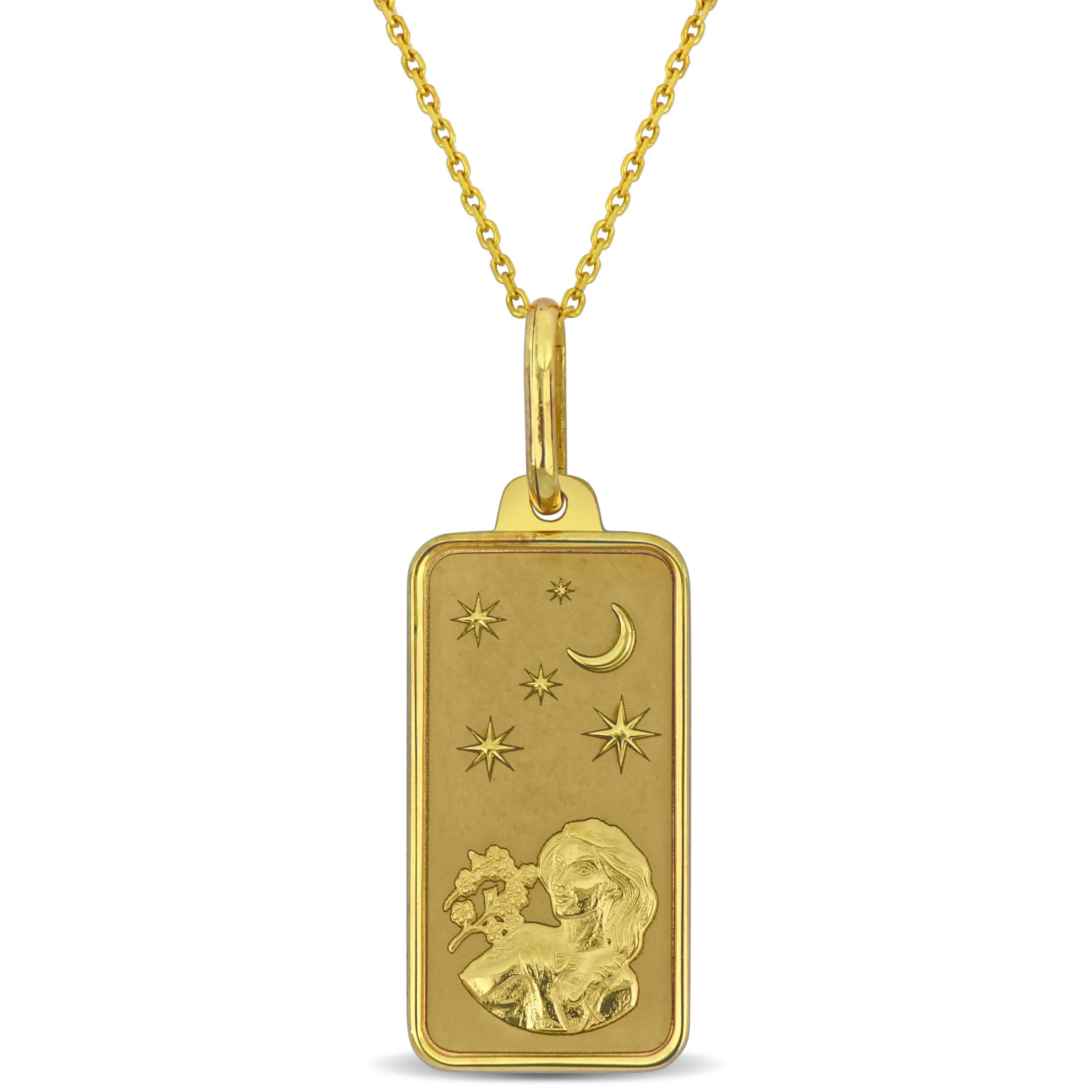 Virgo Horoscope Necklace with Chain in 10K Yellow Gold