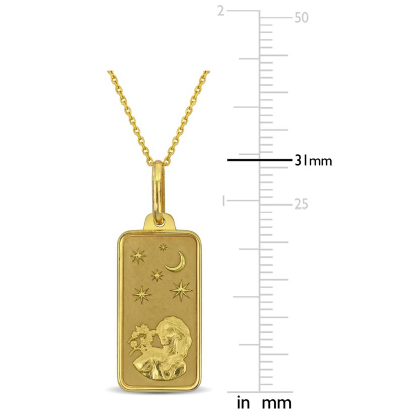 Virgo Horoscope Necklace with Chain in 10K Yellow Gold