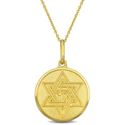 Belk & Co Star of David Necklace with Chain in 10K Yellow Gold