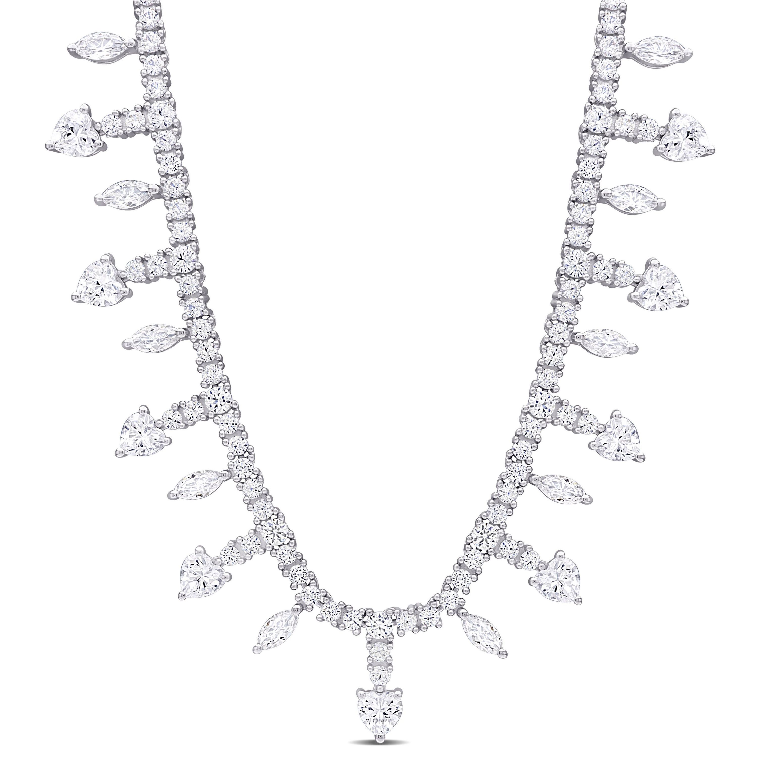 Lab Created Created White Sapphire Necklace in Sterling Silver