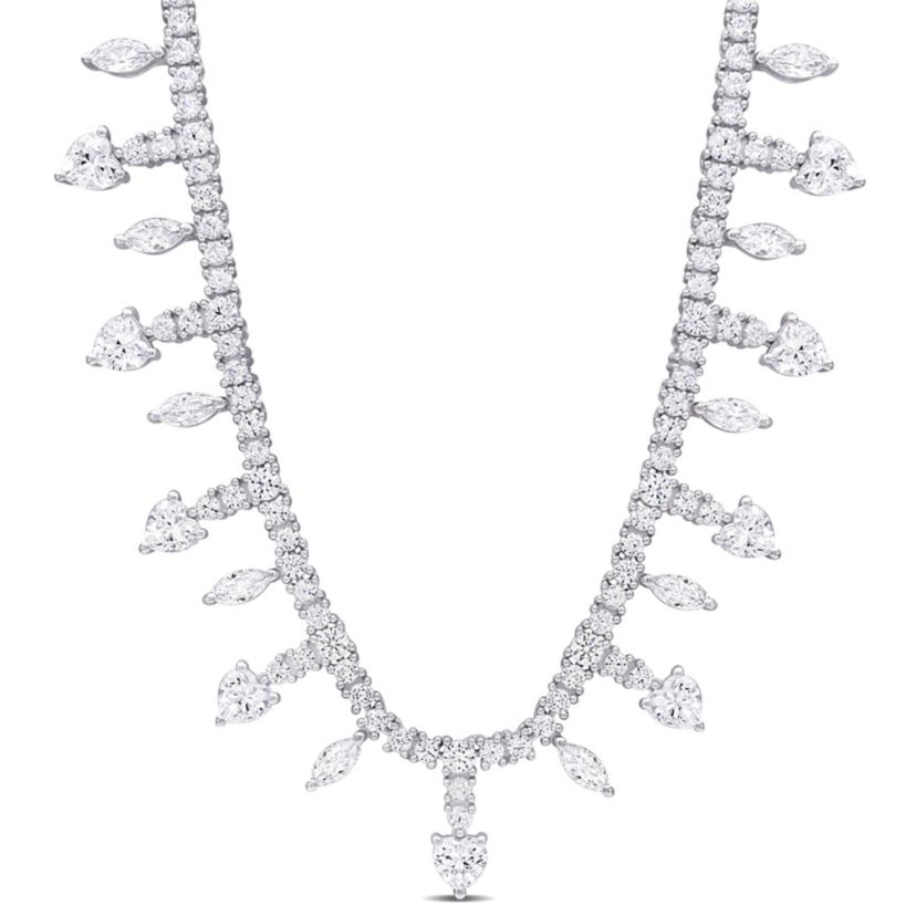 Lab Created Created White Sapphire Necklace in Sterling Silver