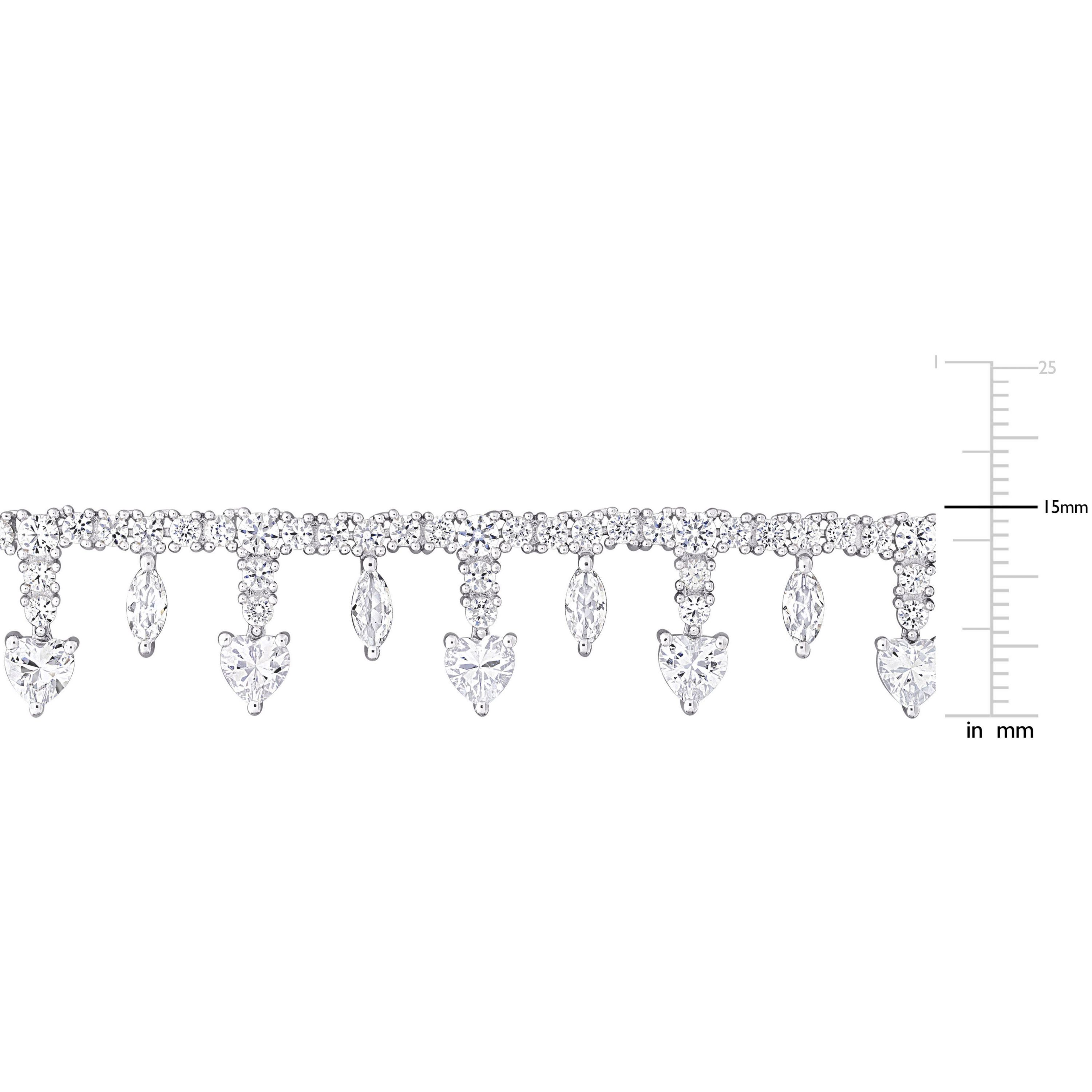 Lab Created Created White Sapphire Necklace in Sterling Silver