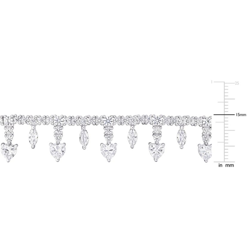 Lab Created Created White Sapphire Necklace in Sterling Silver