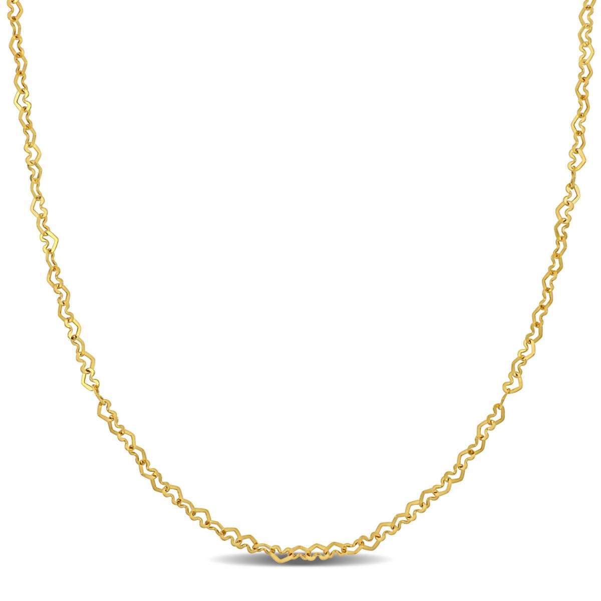 Heart Link Necklace in 14K Yellow Gold