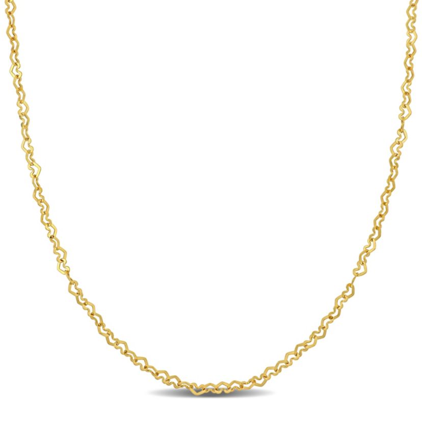 Heart Link Necklace in 14K Yellow Gold
