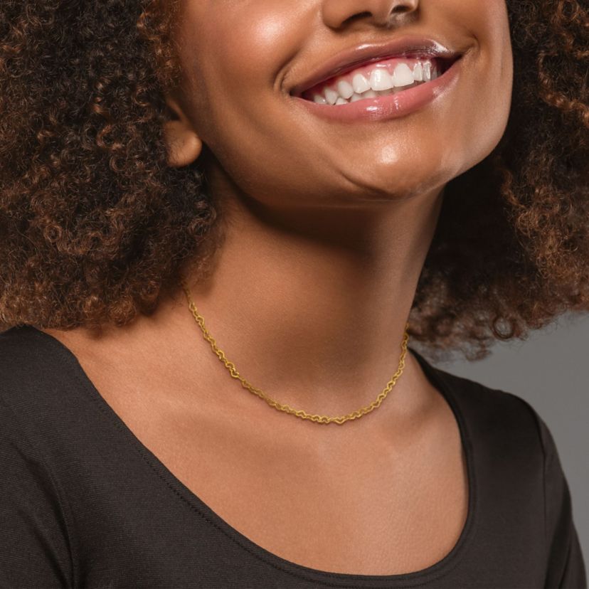 Heart Link Necklace in 14K Yellow Gold