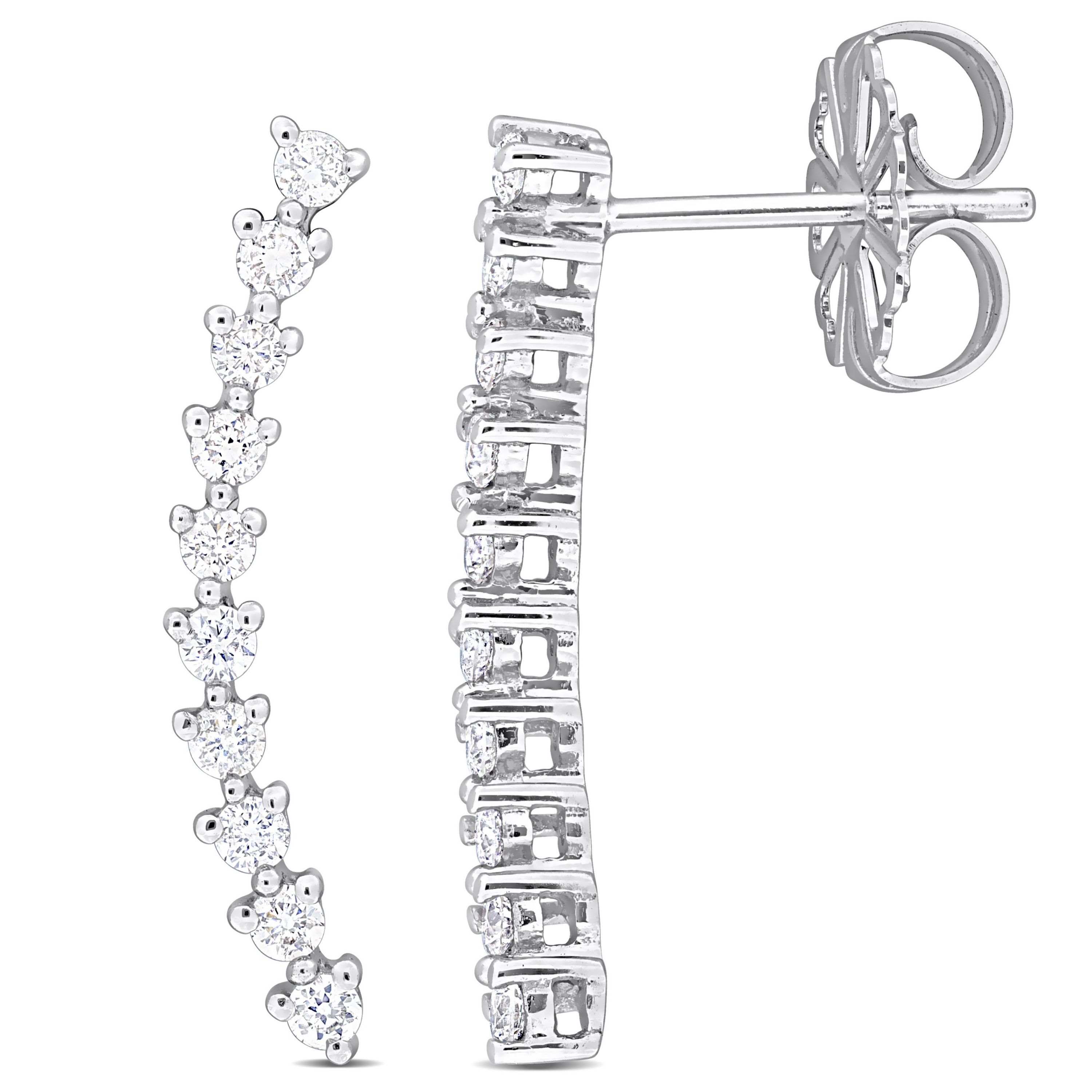 1/2 ct. t.w. Diamond Post Earrings in 14K White Gold