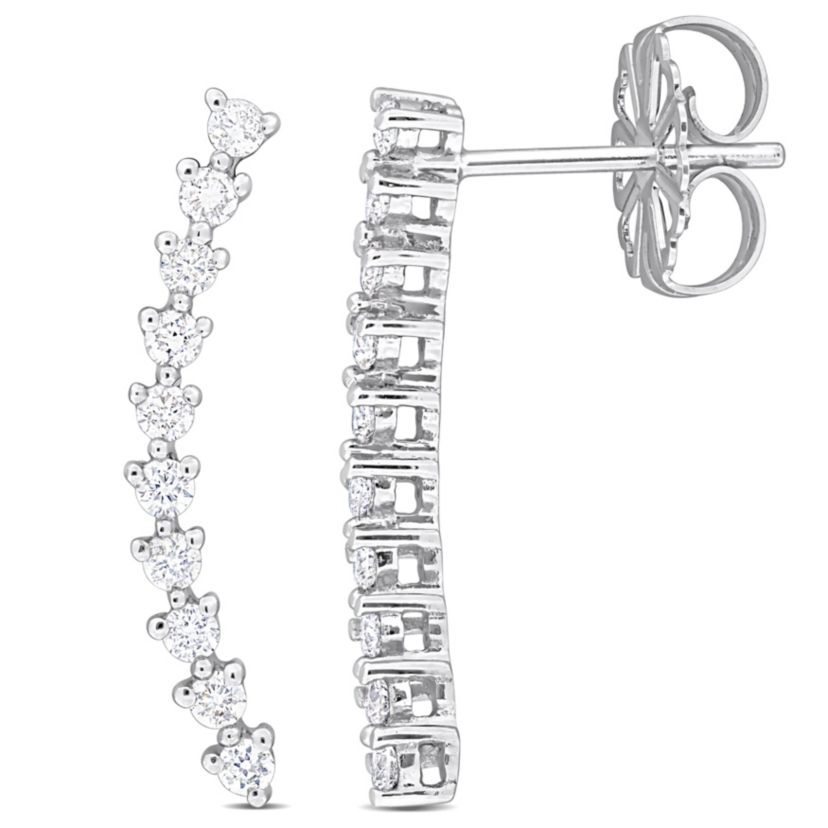 1/2 ct. t.w. Diamond Post Earrings in 14K White Gold