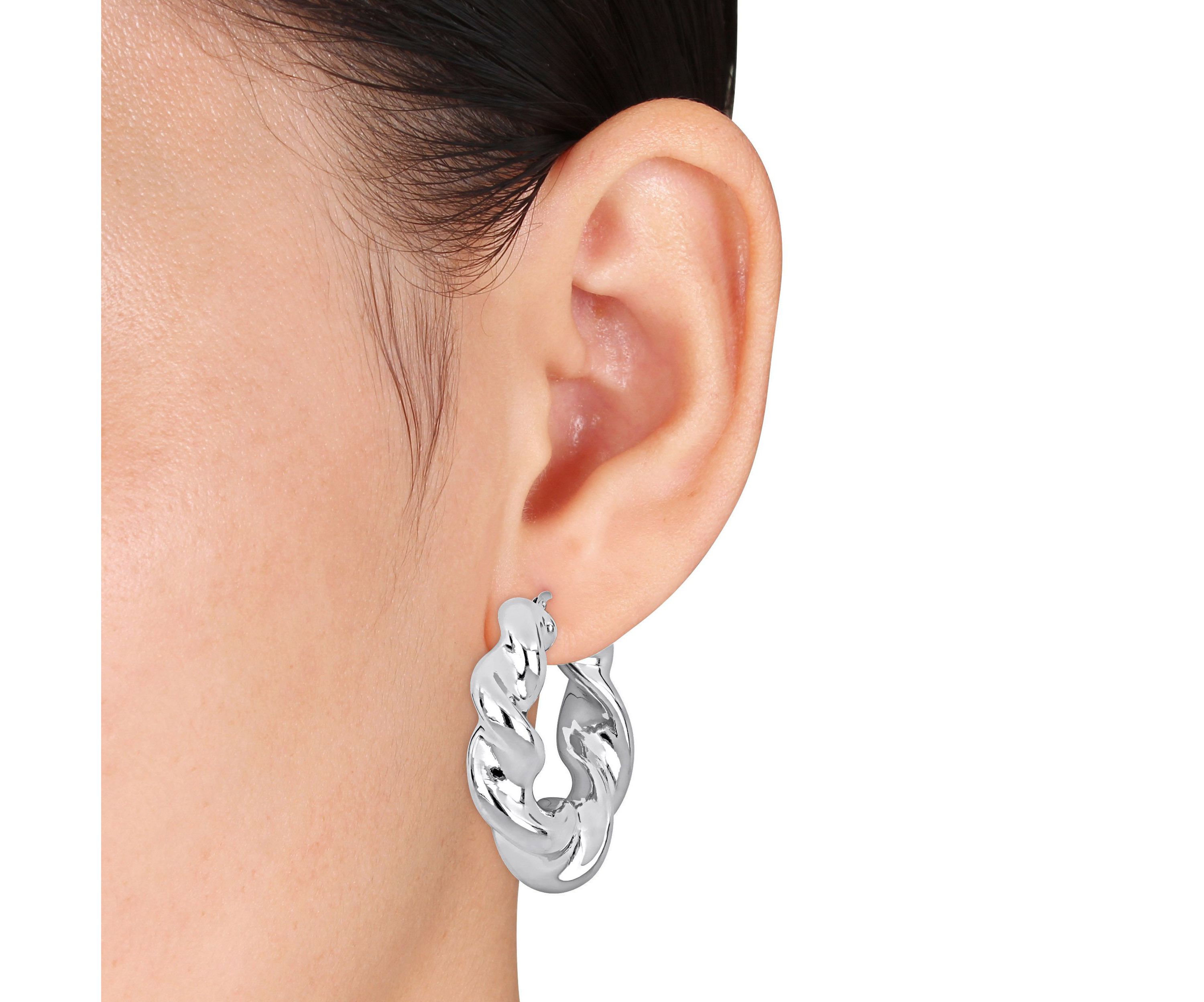 39.5MM Twisted Hoop Earrings in Sterling Silver