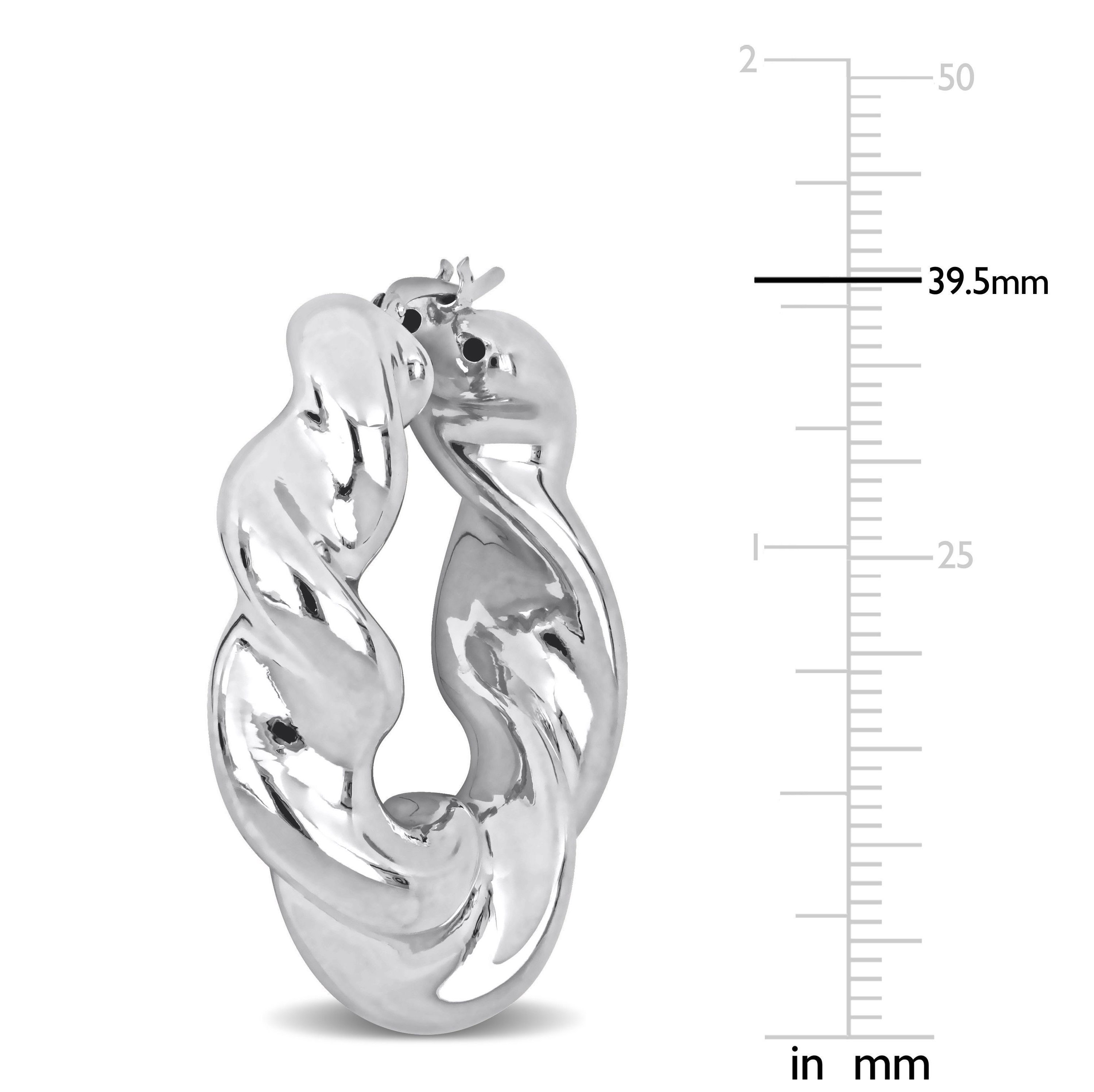 39.5MM Twisted Hoop Earrings in Sterling Silver