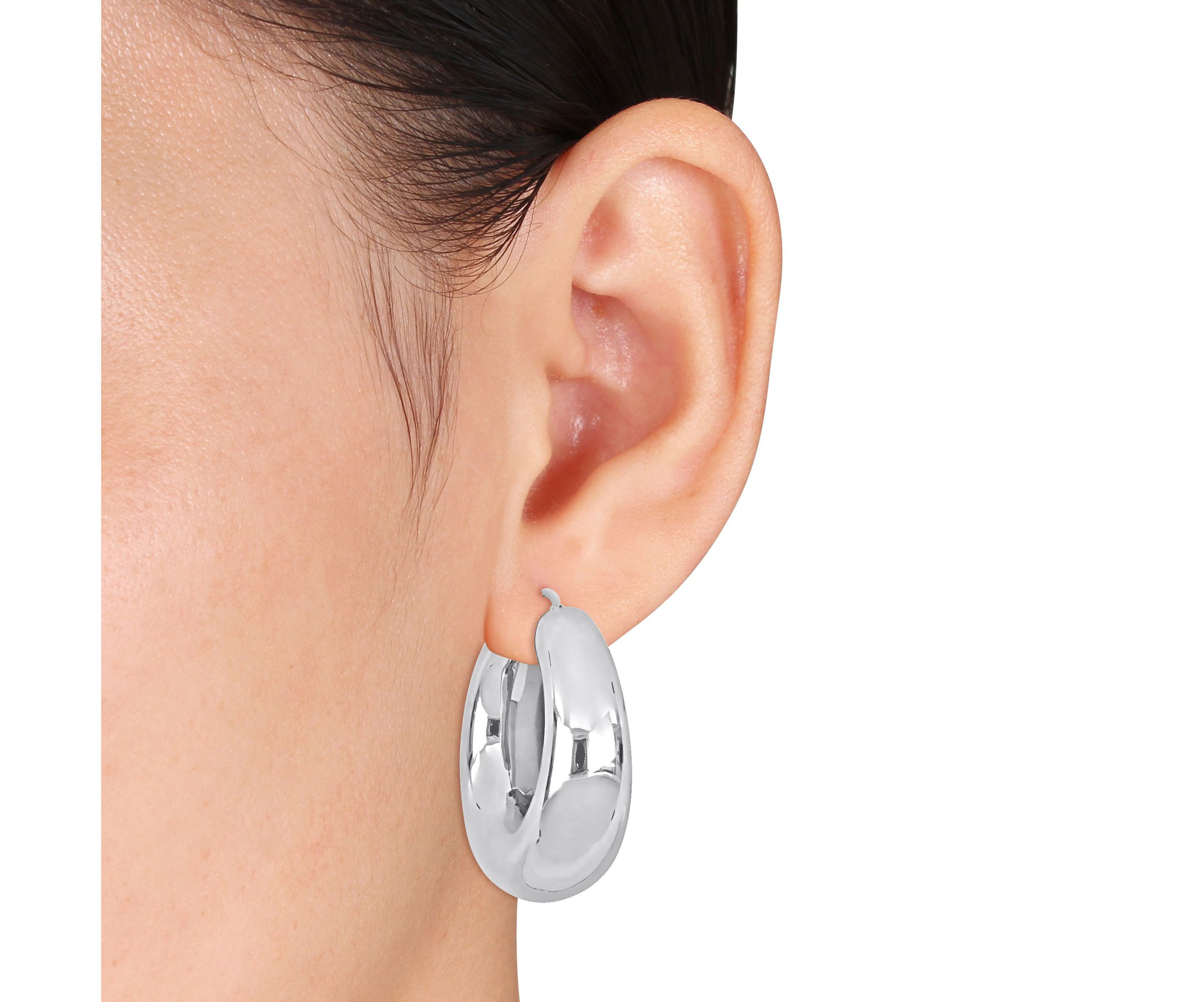 40MM Polished Hoop Earrings in Sterling Silver