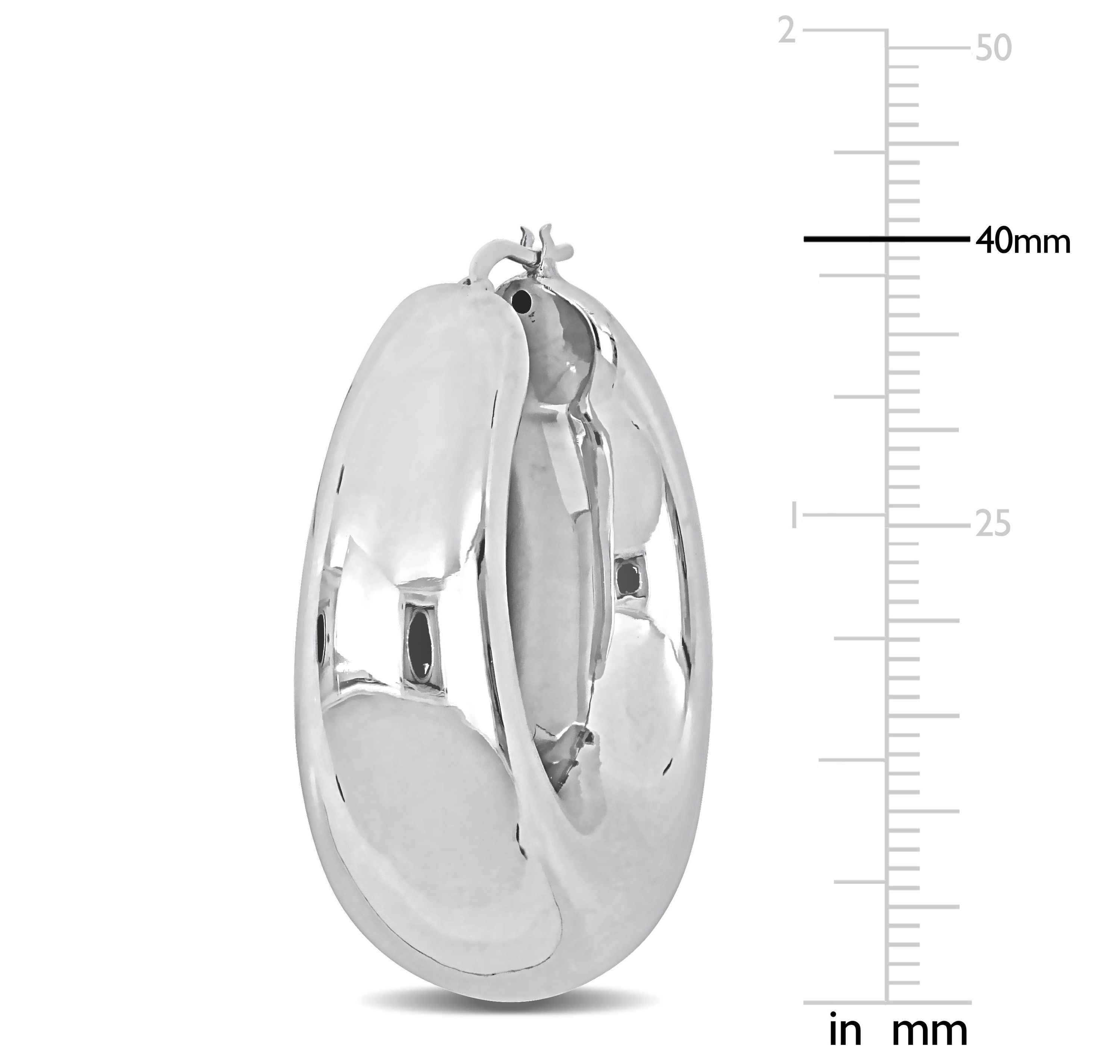 40MM Polished Hoop Earrings in Sterling Silver