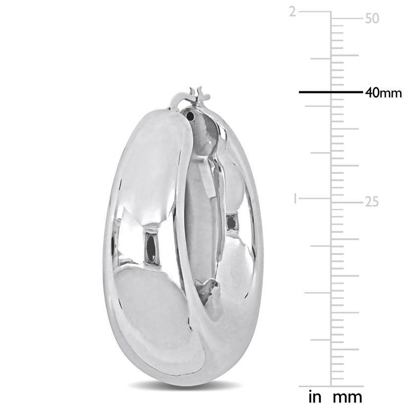40MM Polished Hoop Earrings in Sterling Silver