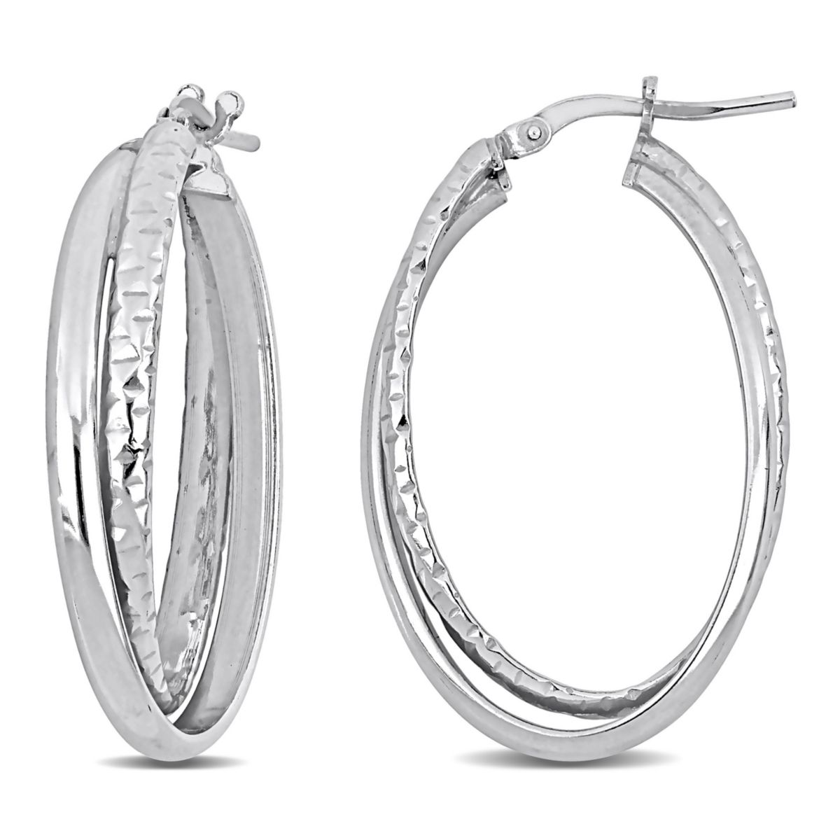 3MM Entwined Hoop Earrings in Sterling Silver