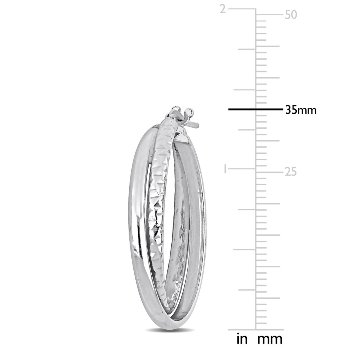 3MM Entwined Hoop Earrings in Sterling Silver