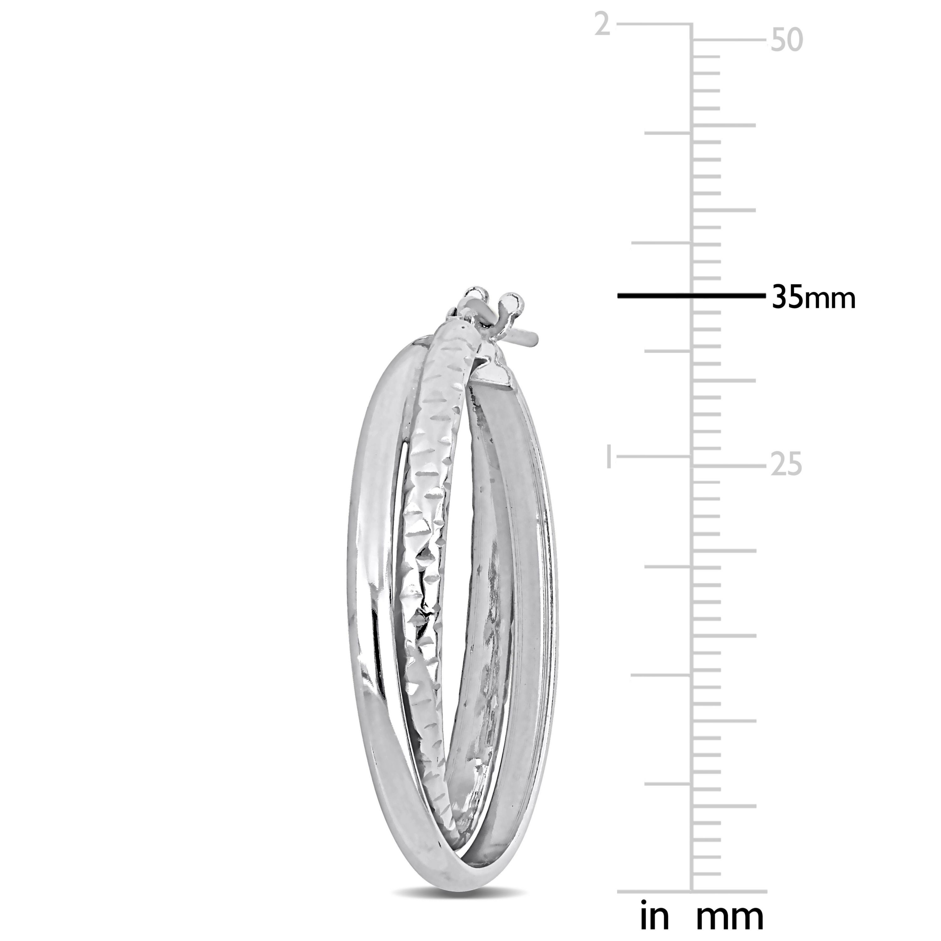 3MM Entwined Hoop Earrings in Sterling Silver