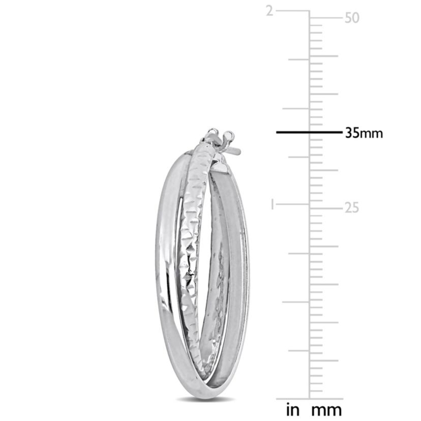 3MM Entwined Hoop Earrings in Sterling Silver