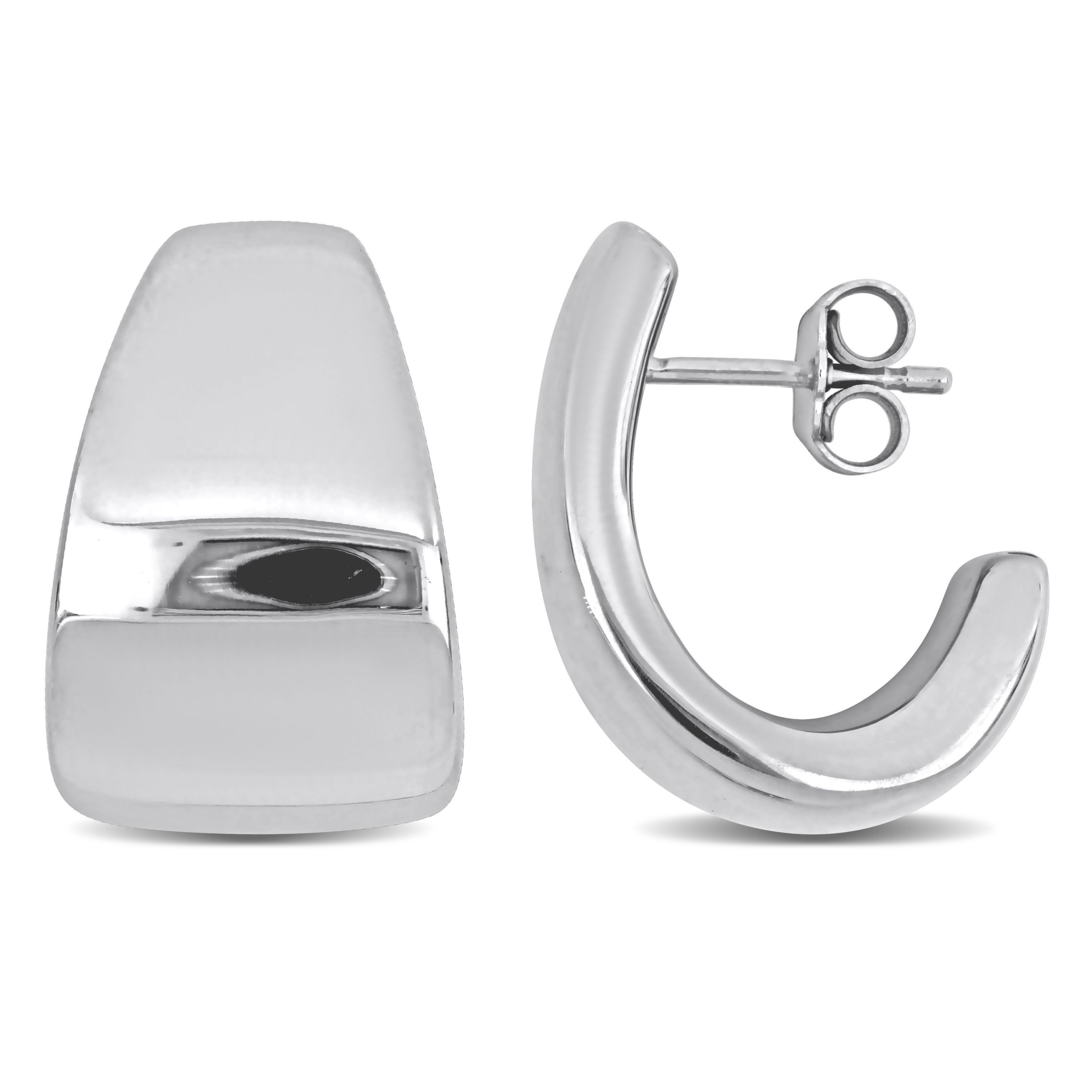21MM Semi-Hoop Earrings in Sterling Silver
