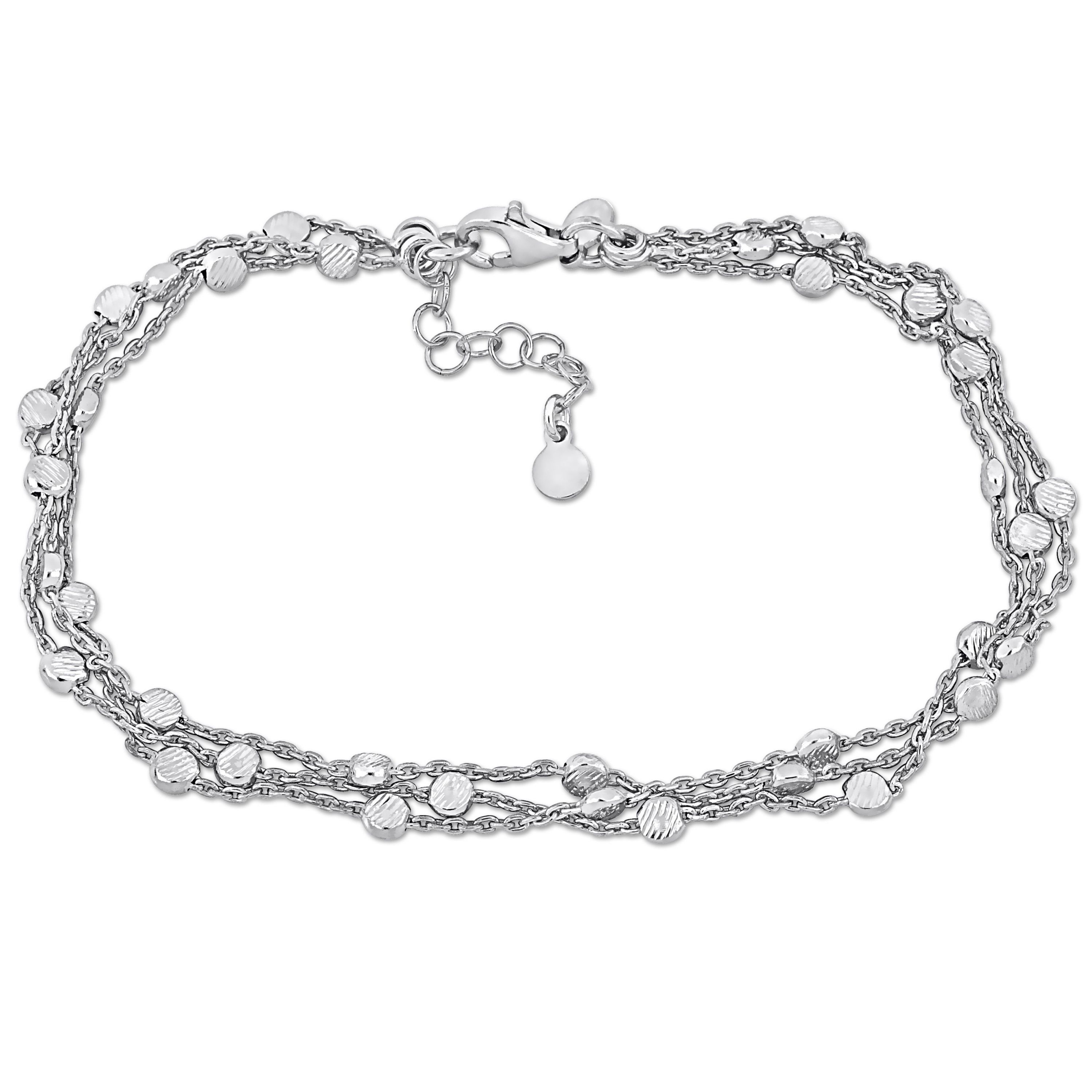 Multi-Strand Anklet in Sterling Silver