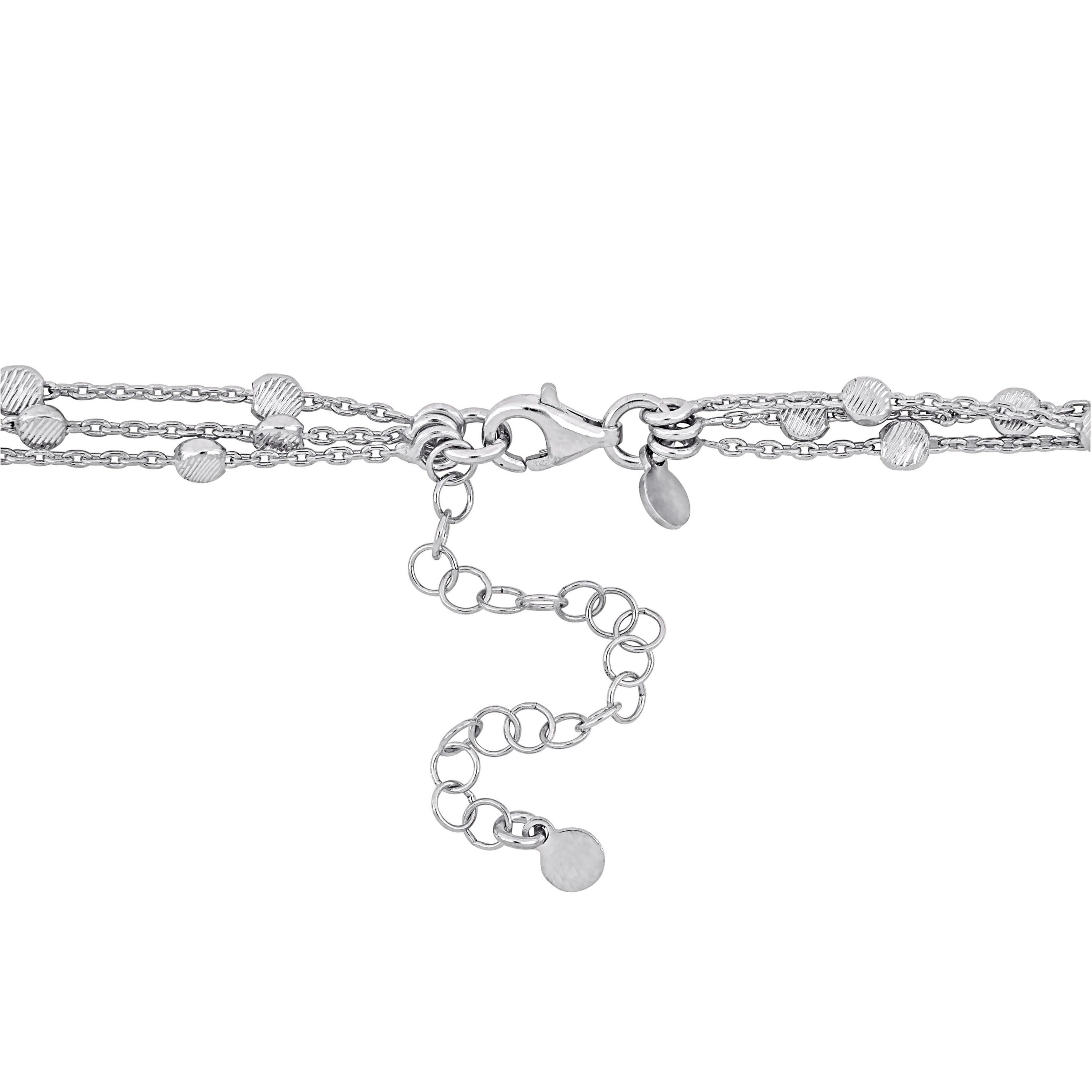 Multi-Strand Anklet in Sterling Silver