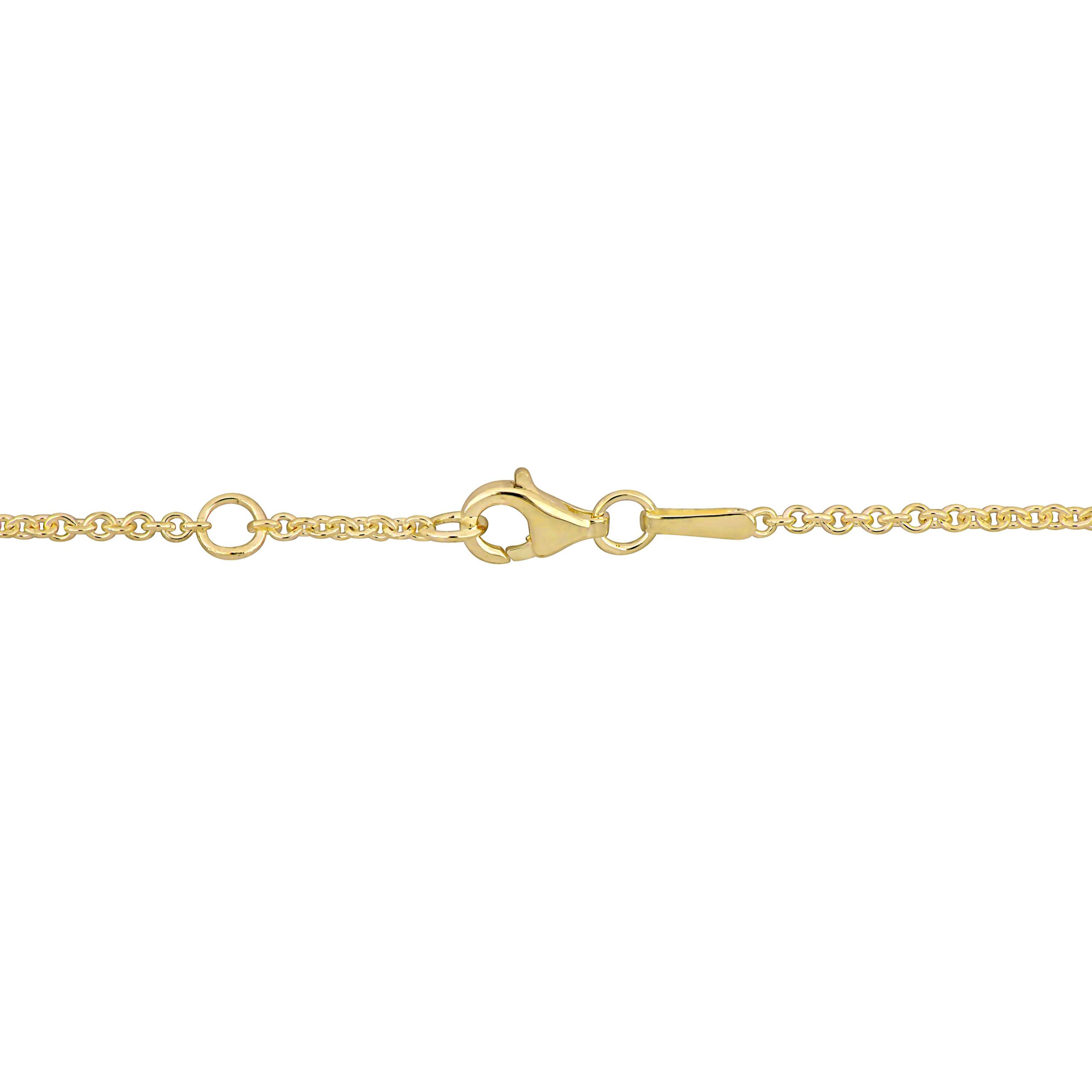 Heart & Key Charm Bracelet in 18K Yellow Gold Plated Sterling Silver