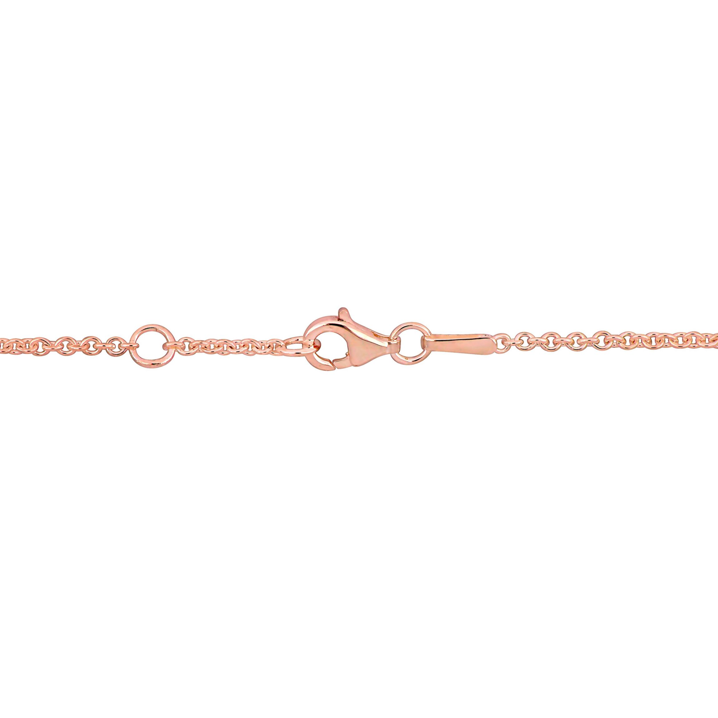 Heart & Key Charm Bracelet in 18K Rose Gold Plated Sterling Silver