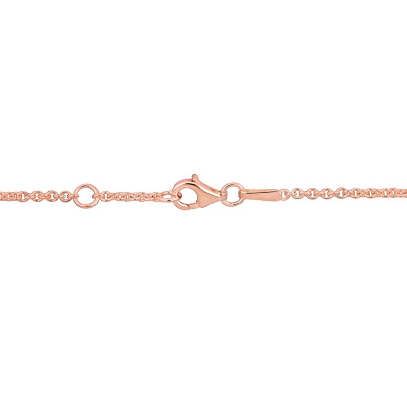 Heart & Key Charm Bracelet in 18K Rose Gold Plated Sterling Silver
