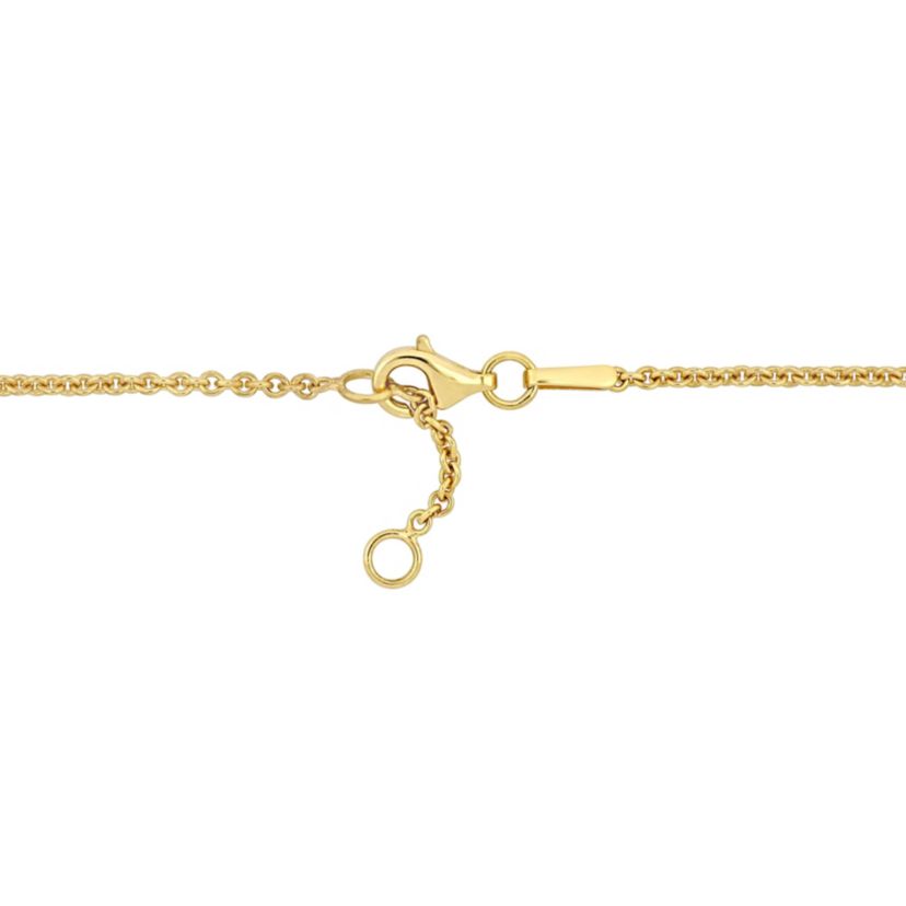 Heart & Key Charm "Mom" Necklace in 18K Yellow Gold Plated and White Sterling Silver