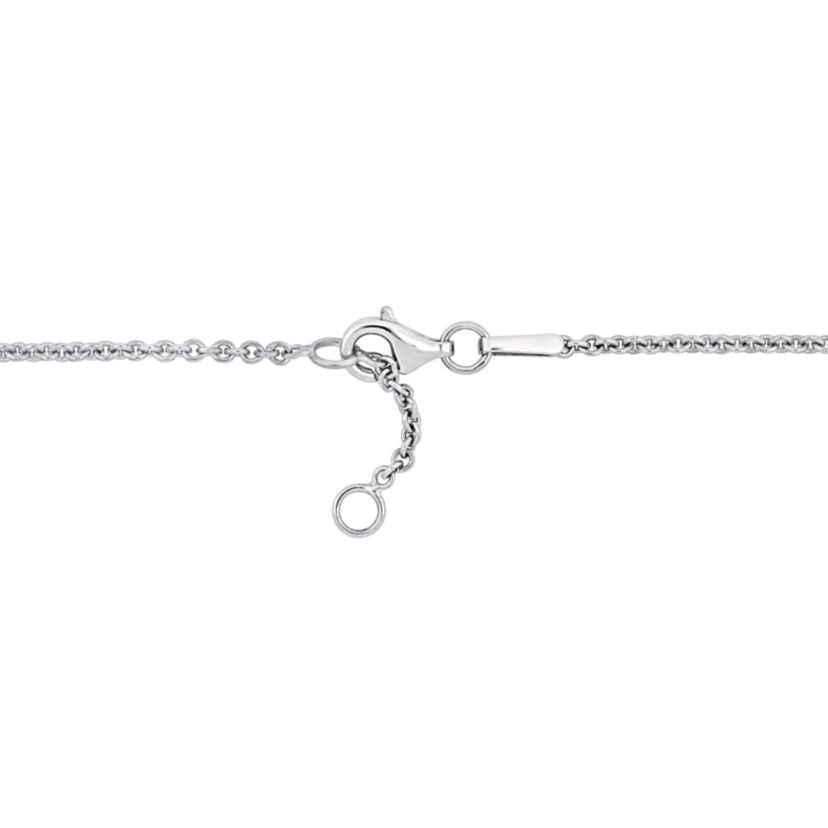 Heart & Key Charm "Mom" Necklace in 18k Yellow Gold Plated & White Sterling Silver