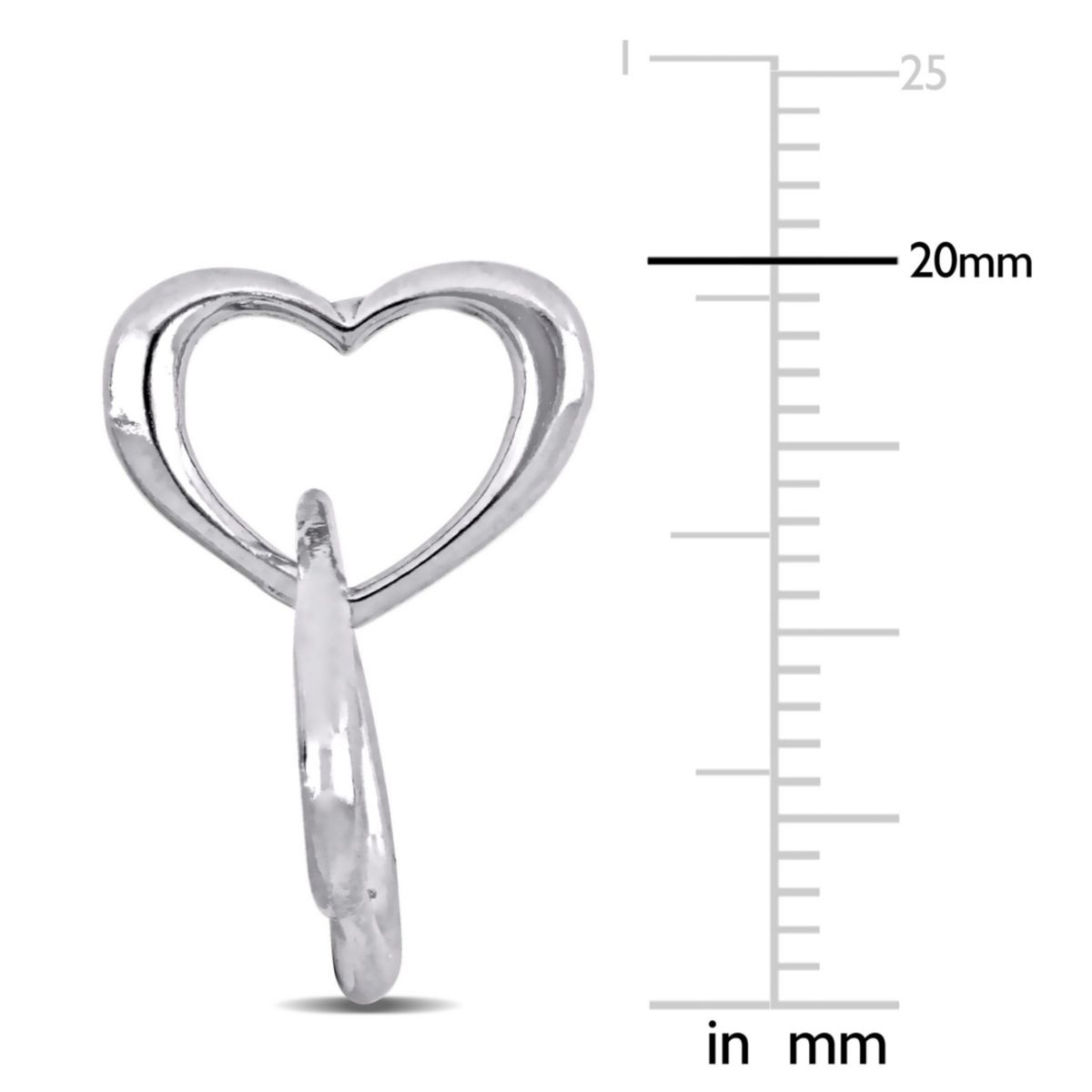 Double Heart Drop Earrings in Sterling Silver
