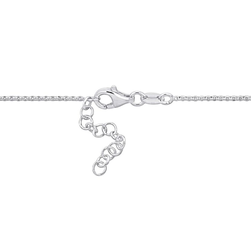 Heart Drop Necklace in 2-Tone Rose Plated & White Sterling Silver