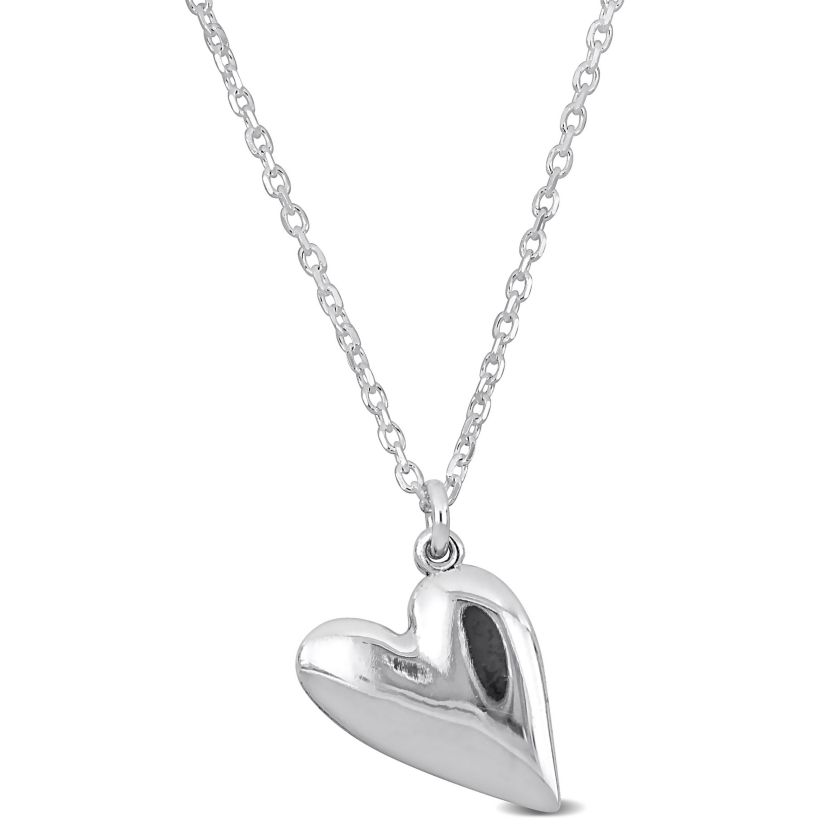 Heart Charm Necklace in Sterling Silver