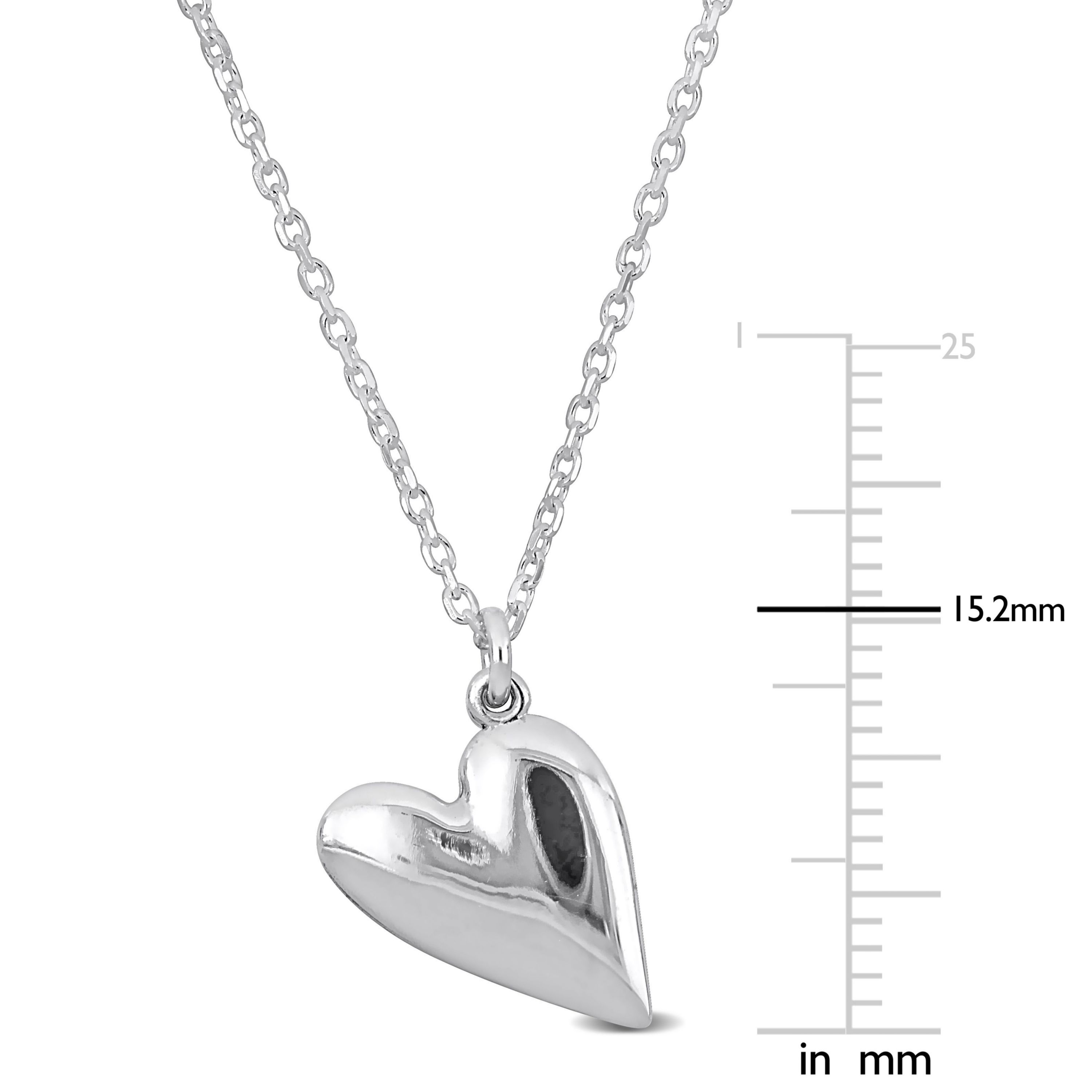 Heart Charm Necklace in Sterling Silver