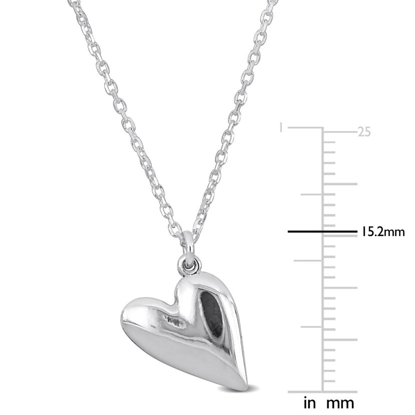 Heart Charm Necklace in Sterling Silver