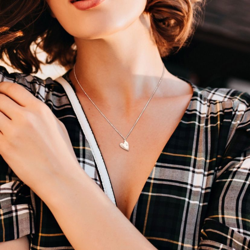 Heart Charm Necklace in Sterling Silver