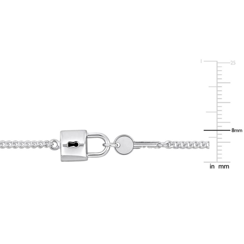 2MM Lock & Key CurbLink Chain Bracelet in Sterling Silver
