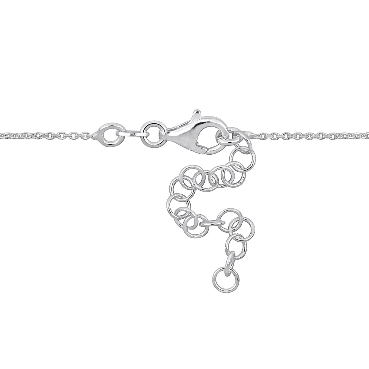 Heart Charm Cable Chain Bracelet in 2-Tone White & Rose Plated Sterling Silver