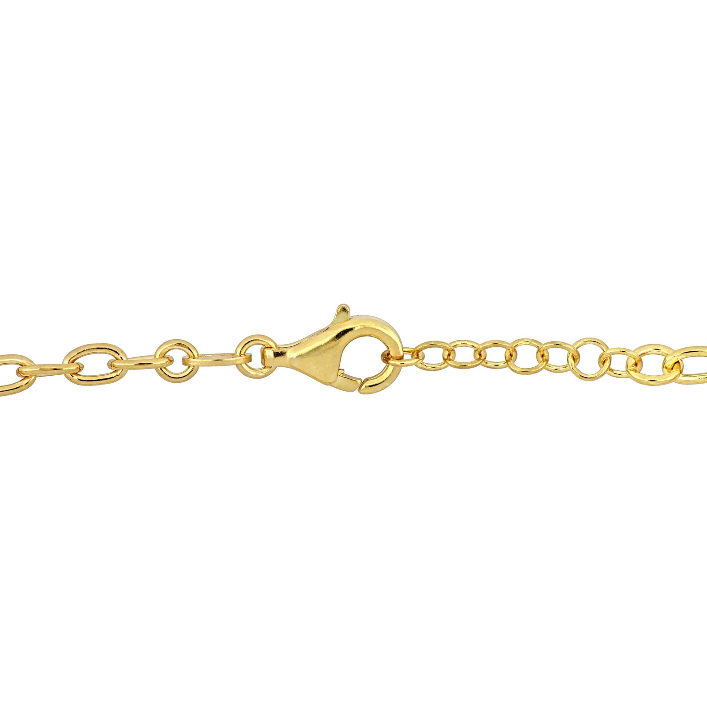 Double Pear Link Bracelet in Yellow Plated Sterling Silver
