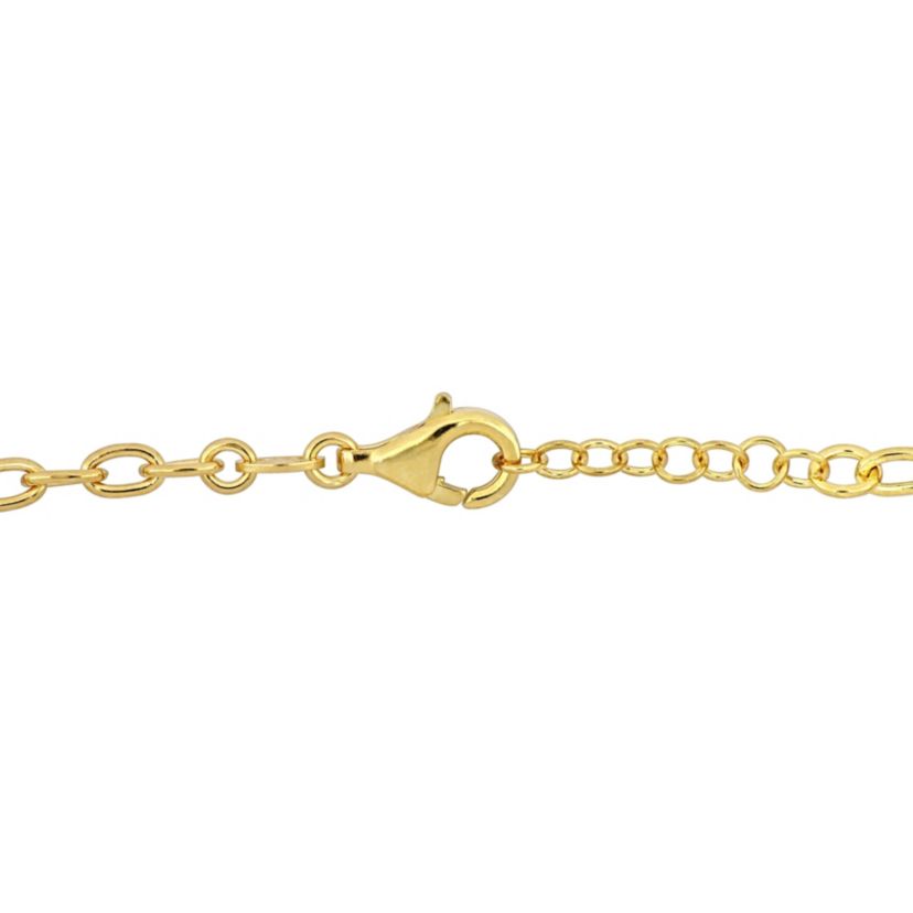 Double Pear Link Bracelet in Yellow Plated Sterling Silver