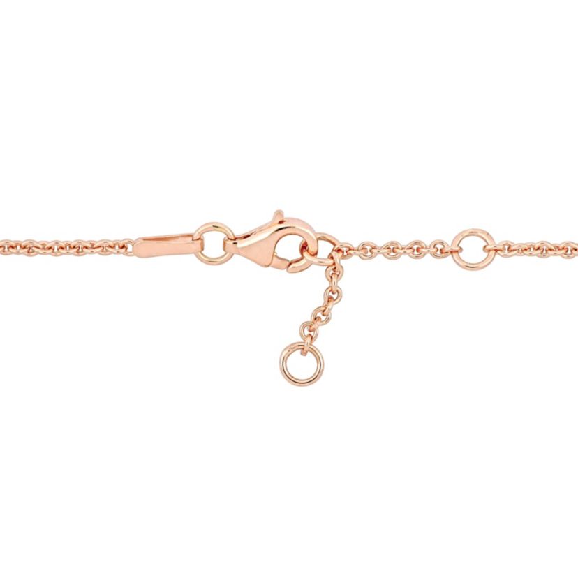 "Mom" Heart & Key Charm Bracelet in 18K Rose Gold Plated Sterling Silver