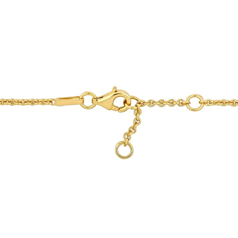 "Mom" Heart & Key Charm Bracelet in 18K Yellow Gold Plated Silver