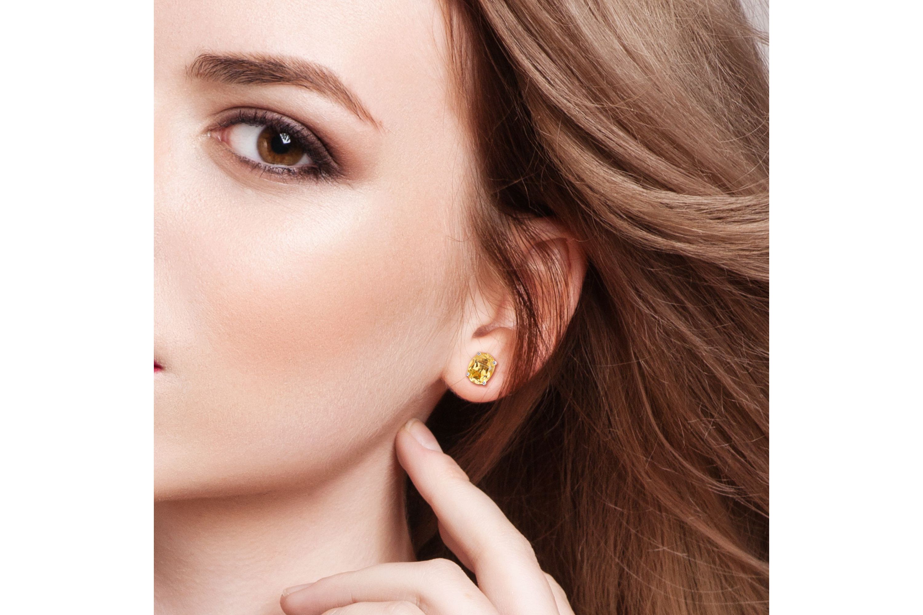 Citrine Pendant with Chain and Earrings 2-Piece Set in Sterling Silver