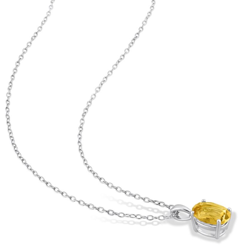 Citrine Pendant with Chain and Earrings 2-Piece Set in Sterling Silver