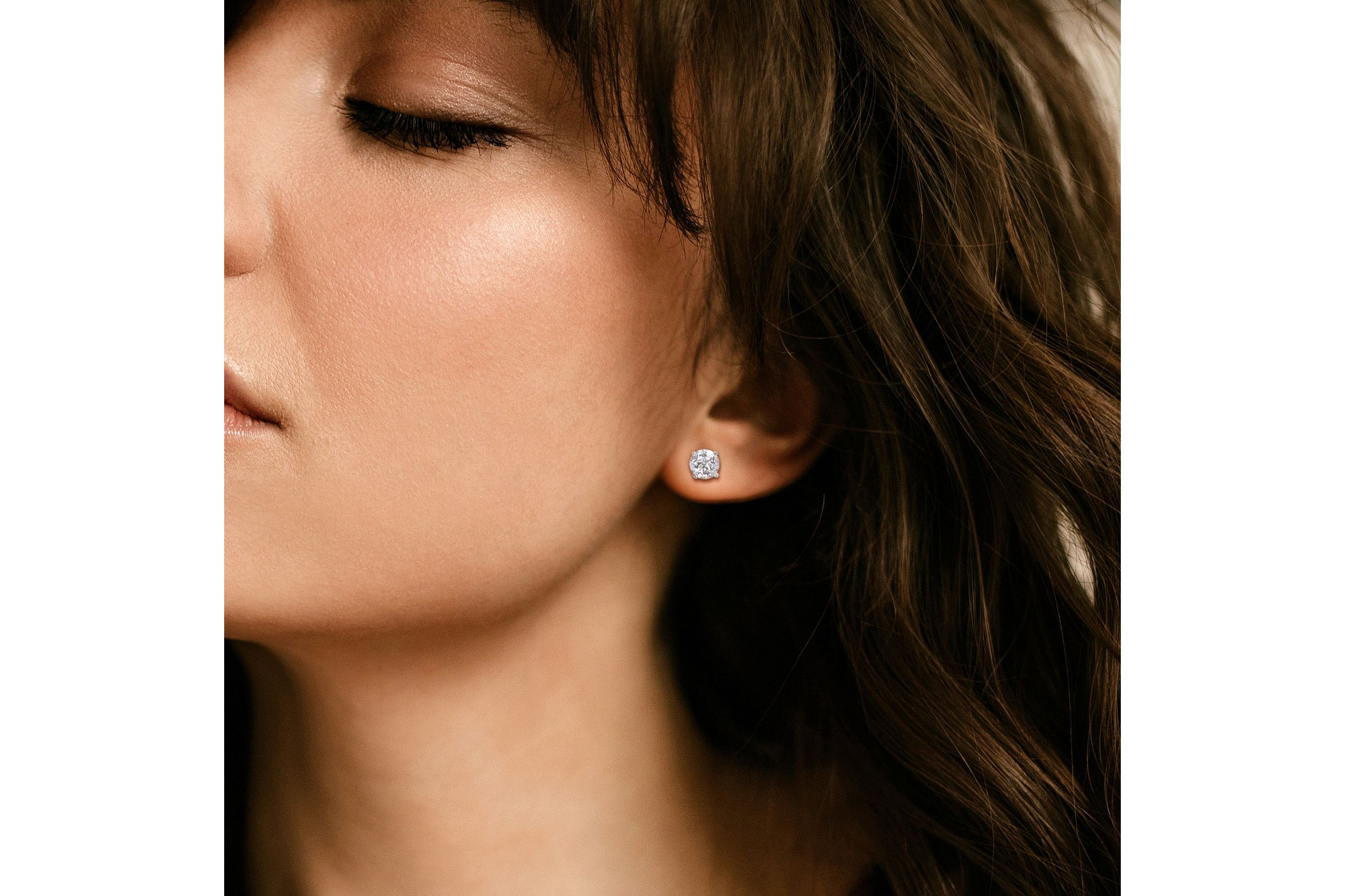 Lab Created Created White Sapphire Solitaire Pendant with Chain and Stud Earrings 2-Piece Set in Sterling Silver