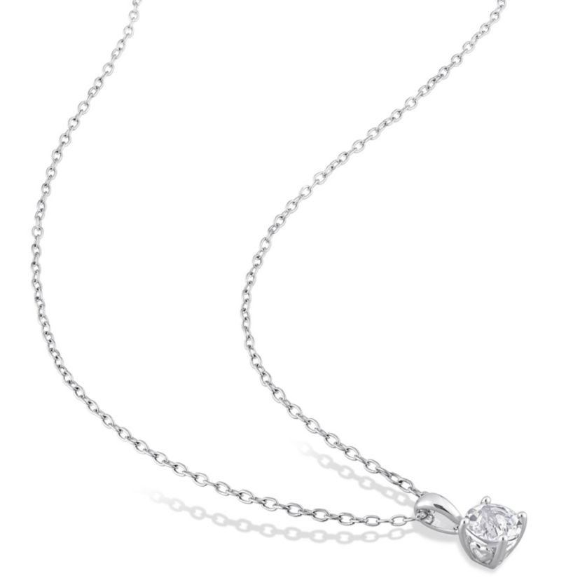 White Topaz Pendant with Chain and Earrings 2-Piece Set in Sterling Silver