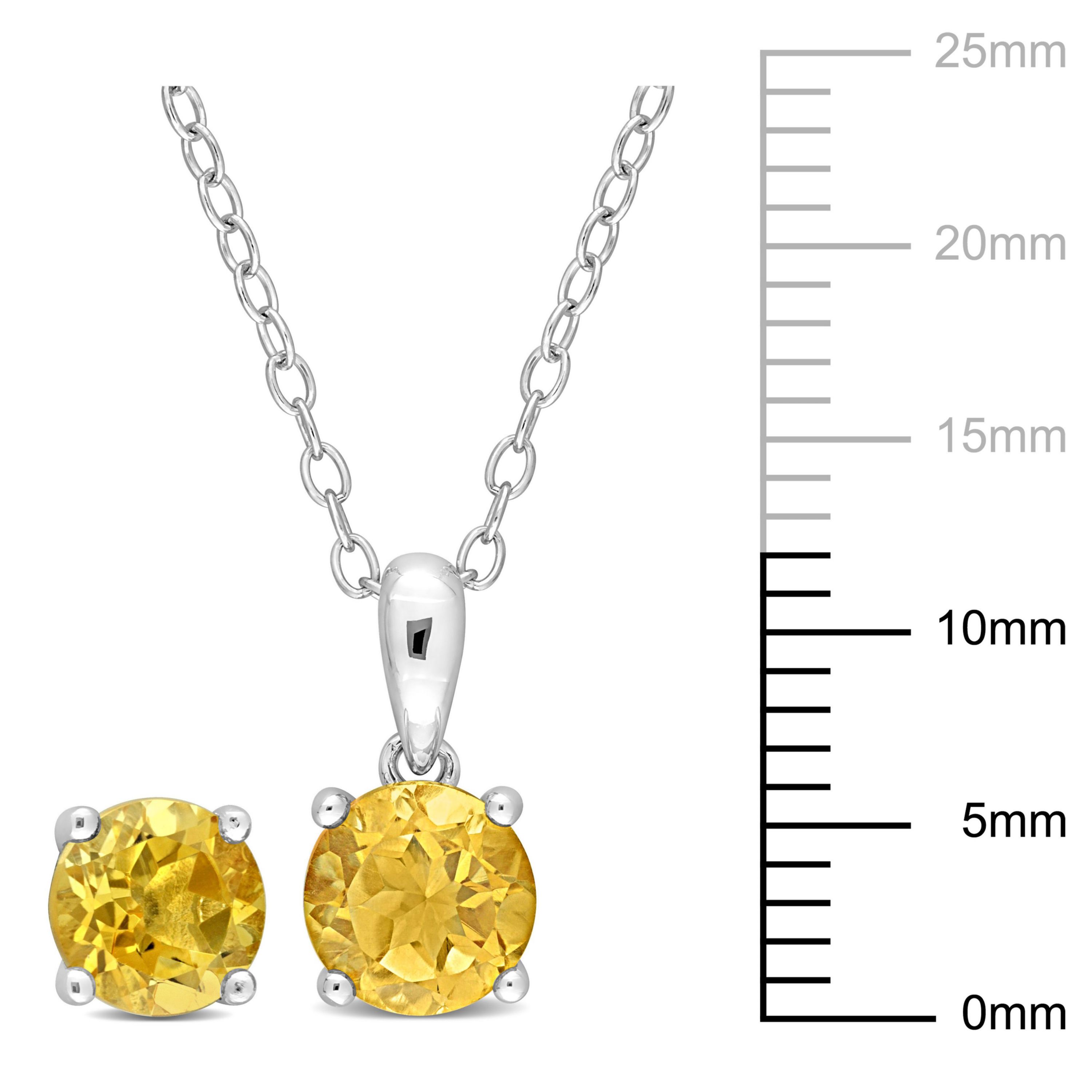 Citrine Pendant with Chain and Earrings 2-Piece Set in Sterling Silver