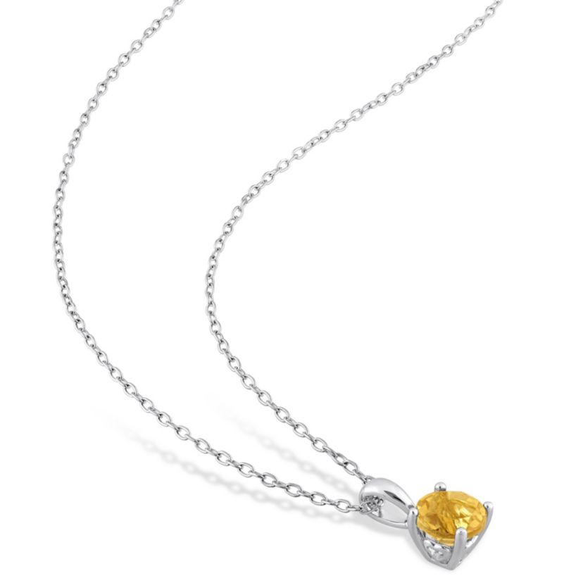 Citrine Pendant with Chain and Earrings 2-Piece Set in Sterling Silver
