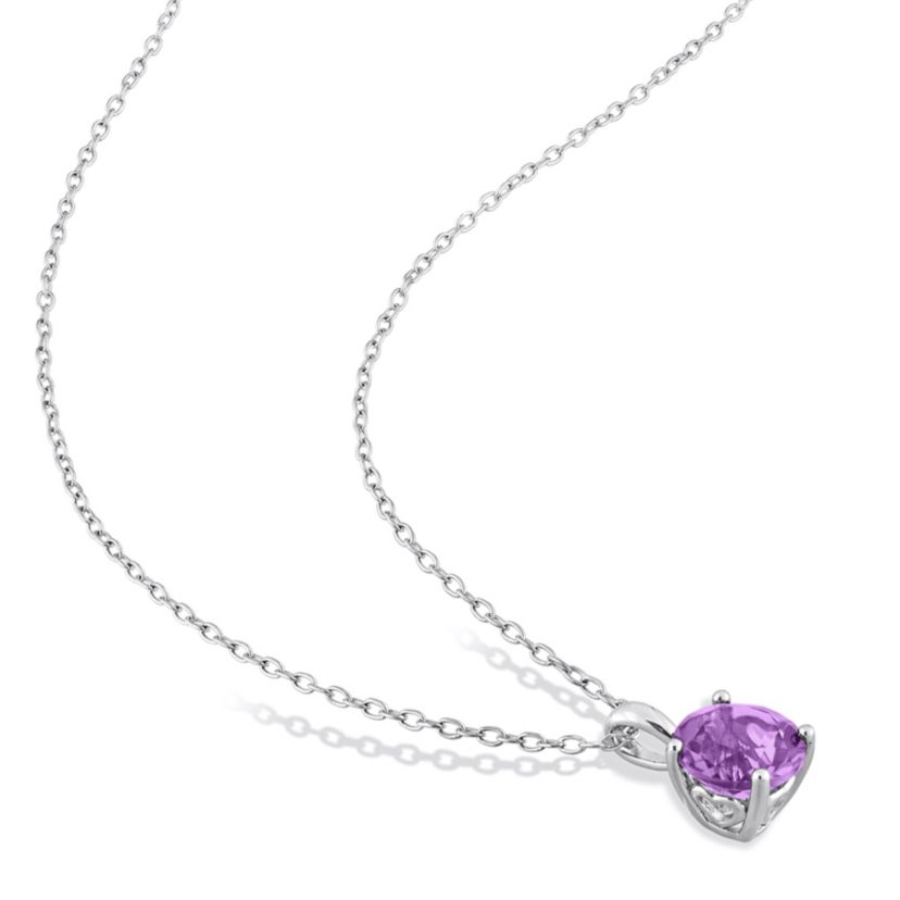 Amethyst Pendant with Chain and Earrings 2-Piece Set in Sterling Silver