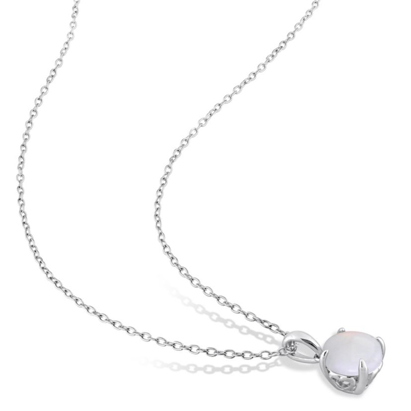 Opal Pendant with Chain and Earrings 2-Piece Set in Sterling Silver